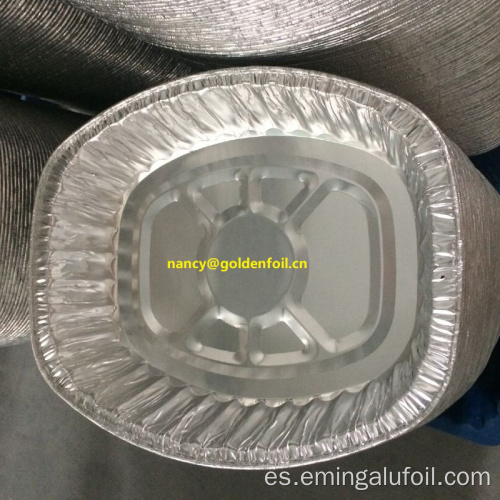 Bandeja para hornear de papel de aluminio de forma ovalada de 7500 ml